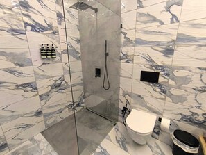 Secador de cabelo, toalhas de banho, sabonete, papel higiênico