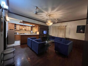 Living area - Spacious 2-bedroom apartment with WiFi, AC in beautiful Islamabad (Islamabad)