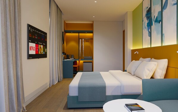 Chambre Deluxe double | 1 chambre, minibar, coffre-fort, rideaux dâobscurcissement