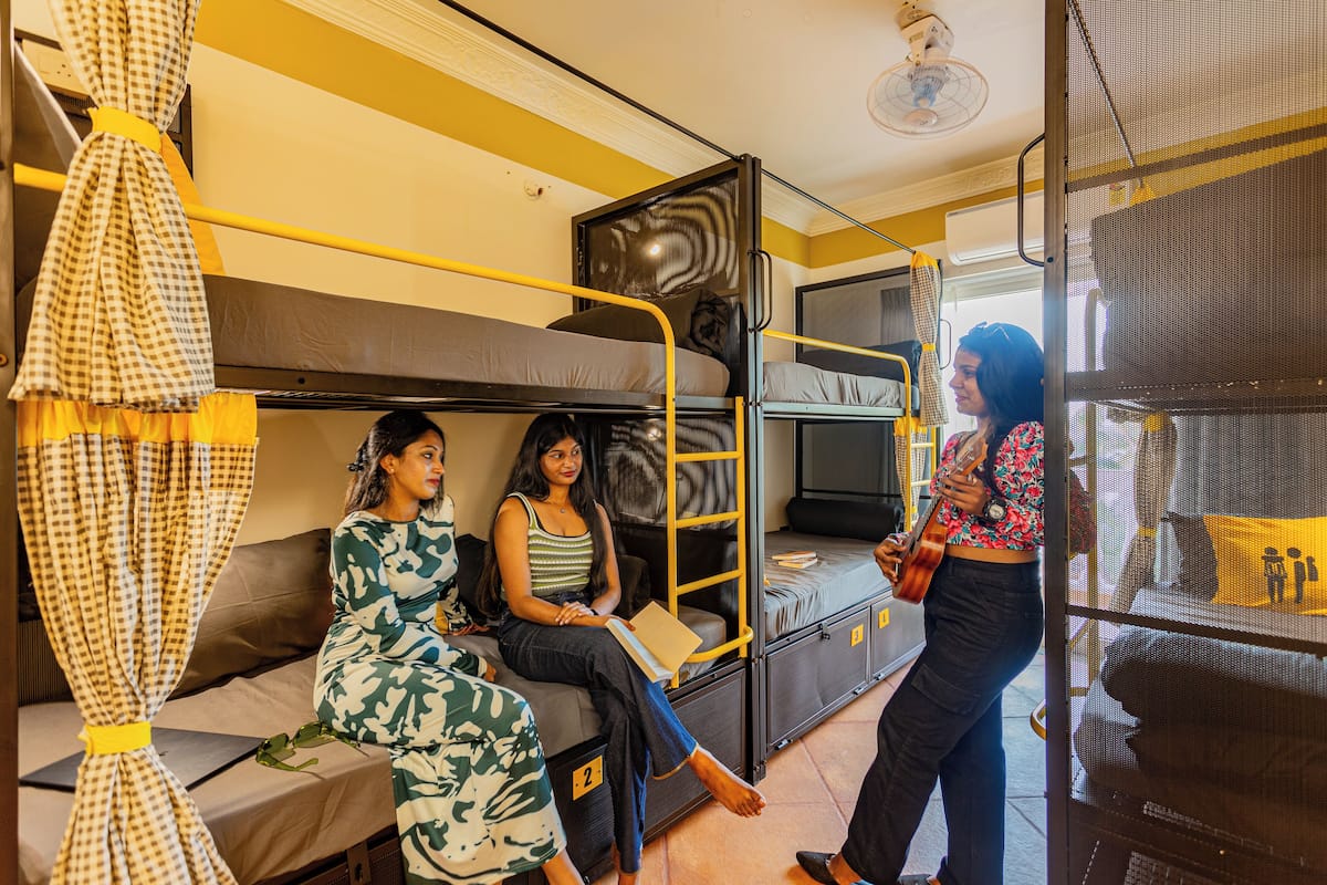 Bed in 6 Bed Female Dormitory with Balcony