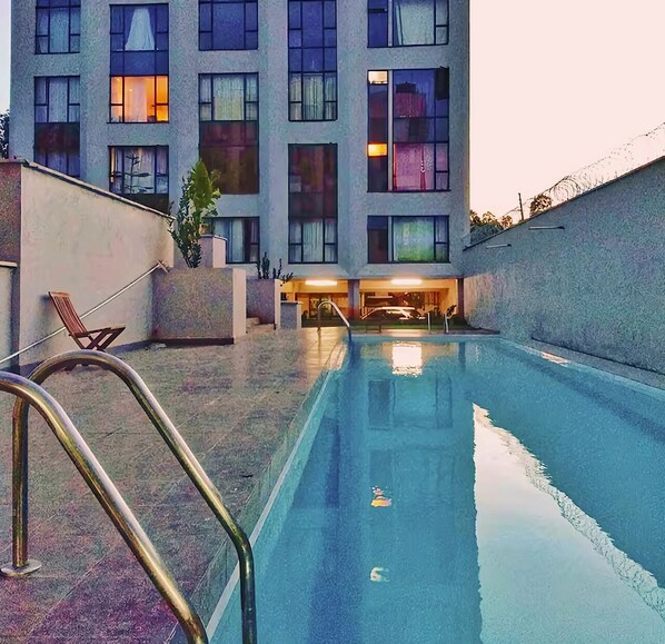 Apartment, 1 Bedroom, Smoking, Patio | Pool | Outdoor pool