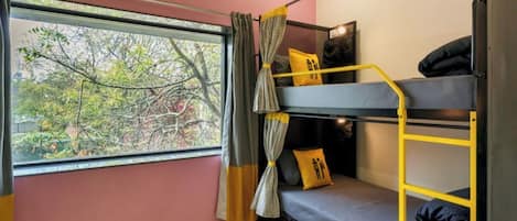 Bed in 4 Bed Mixed Dormitory with City View | Soundproofing, free WiFi, bed sheets