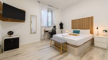 1 slaapkamer, een kluis op de kamer, een strijkplank/strijkijzer