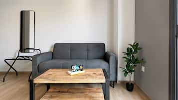 Superior Studio | Living area | 45-inch TV with cable channels