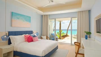 Beach Villa | Ropa de cama de alta calidad, minibar, caja fuerte y cortinas opacas