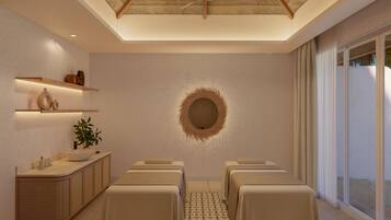 Couples treatment rooms, body treatments, aromatherapy