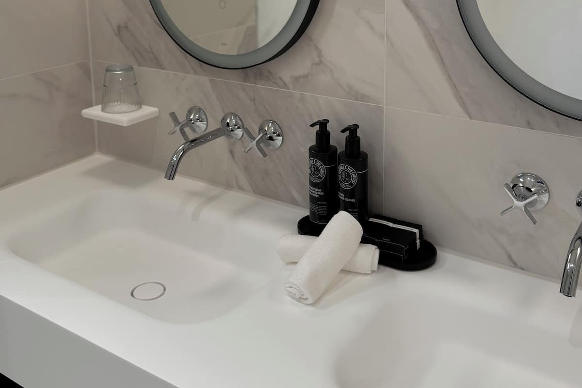 Free toiletries, hair dryer, bathrobes, slippers