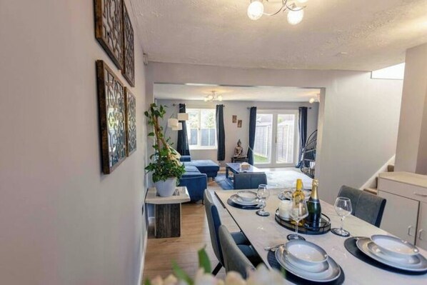 Dining - Cozy House in Central Andover (Parking, 65” TV) (Andover)