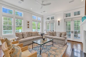 Smart TV, fireplace - Welcome to "Base Camp 178"! | Steps to Camp WaterColor + Golf Cart + Bikes (Santa Rosa Beach)