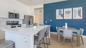 Fridge, dining tables - Landing | Stylish 1BD, Pool (Tucson)