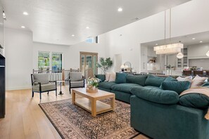 Smart TV, fireplace, video games, table football