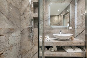 Apartment, City View | Bathroom | Shower, rainfall showerhead, free toiletries, hair dryer - Acropolis View Apartment A&A Residences (Athens)