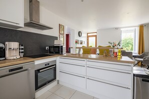 Microwave, oven, stovetop, dishwasher