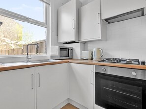 Fridge, microwave, oven, toaster