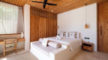 Deluxe Villa, 2 Bedrooms, Private Pool | 2 bedrooms, in-room safe, desk, laptop workspace