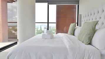 2 bedrooms, bed sheets