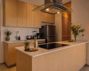 Coffee/tea maker, fridge, microwave, cookware/dishes/utensils - Stay by the Sea I Cozy Condo (Nuevo Vallarta)