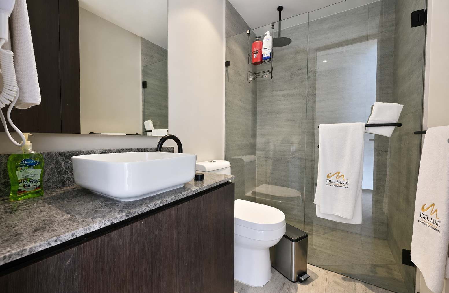 Douche, serviettes fournies