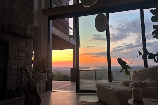 Enjoy sunset from our fireside luxury lounges