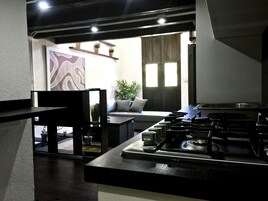 Comfort Loft, City View | Private kitchen | Mini-fridge, cookware/dishes/utensils