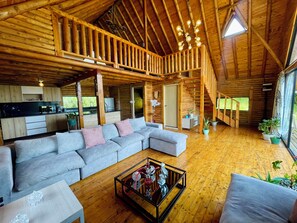 Televisión y chimenea 