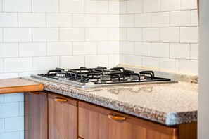 Fridge, microwave, highchair, cookware/dishes/utensils