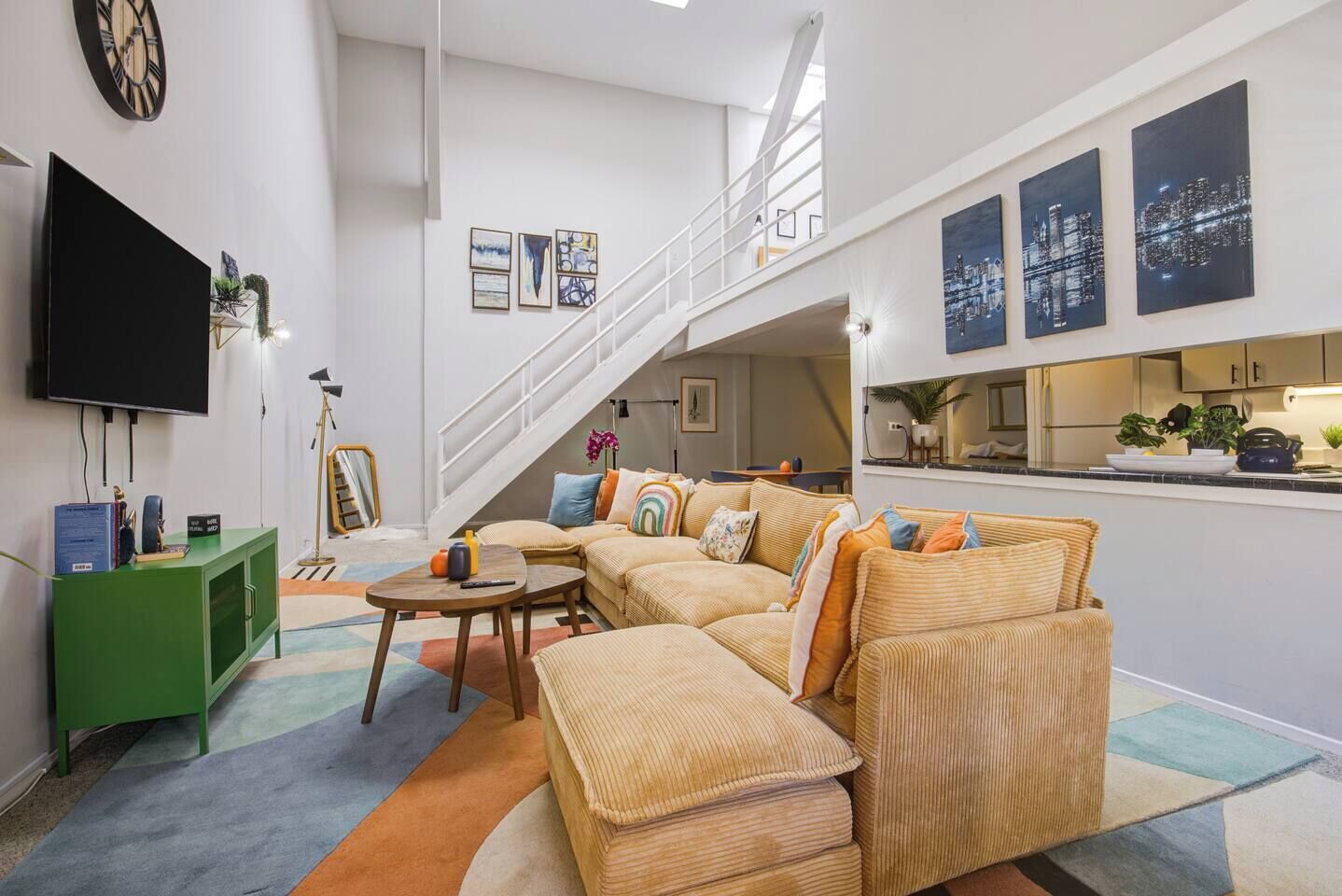 Smart TV, foosball, books, stereo