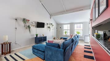 Smart TV, foosball, books