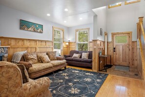 Smart TV, fireplace, video games, table football