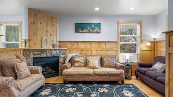 Smart TV, fireplace, video games, table football