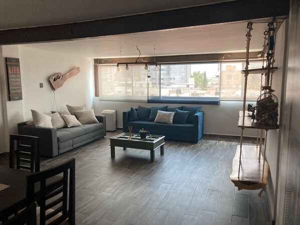 Deluxe Apartment | Living area - Departamento Farallon (Leon)