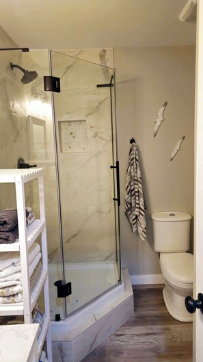 Shower, towels, soap, toilet paper - Waterfront Studio w/ Bay Access, Kayaks. Bring Your Boat – Adventure Awaits! (Ruskin)