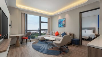 Suite, 1 Bedroom | Down comforters, desk, laptop workspace, blackout drapes