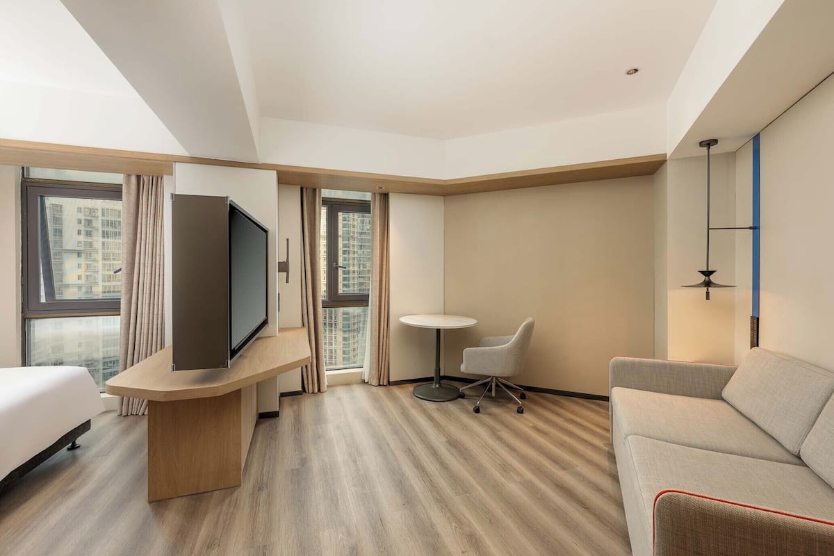 1 King Suite With Sofa Bed | Down comforters, desk, blackout drapes, soundproofing