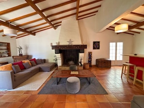 Televisión, chimenea