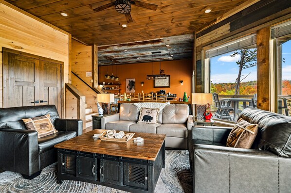Smart TV, fireplace, video games, table football
