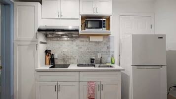 Fridge, microwave, coffee/tea maker