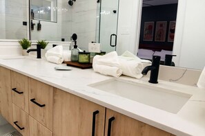 Regadera, secadora de cabello, shampoo 