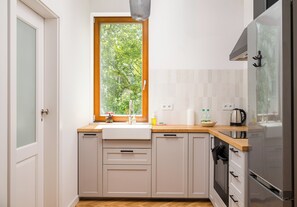 Fridge, oven, stovetop, dishwasher