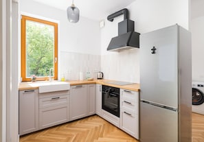 Fridge, oven, stovetop, dishwasher