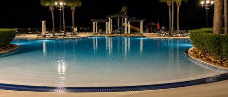 Outdoor pool, a heated pool