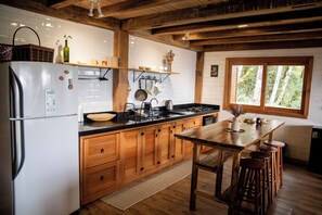 Fridge, oven, stovetop, electric kettle