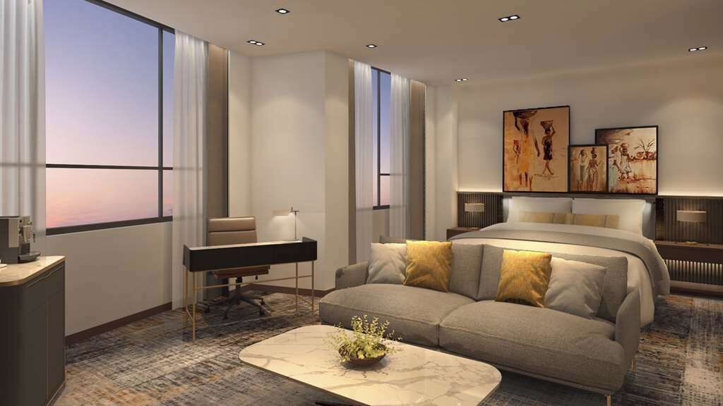 In-room safe, desk, laptop workspace, blackout curtains