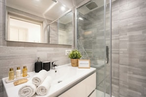 Dusche, kostenlose Toilettenartikel, Haartrockner, Bidet