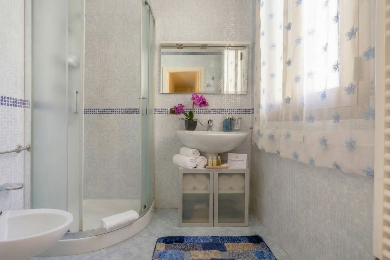 Douche, articles de toilette gratuits, sèche-cheveux, bidet