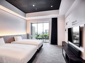 豪華雙床房, 非吸煙房 | 羽絨被、遮光布/窗簾、免費無線上網、床單