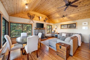 TV, DVD player, books