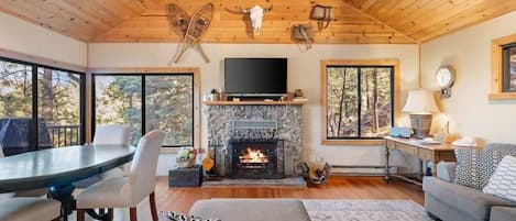 Télévision, lecteur de DVD, livres