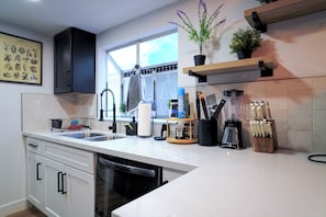 Microwave, oven, stovetop, dishwasher