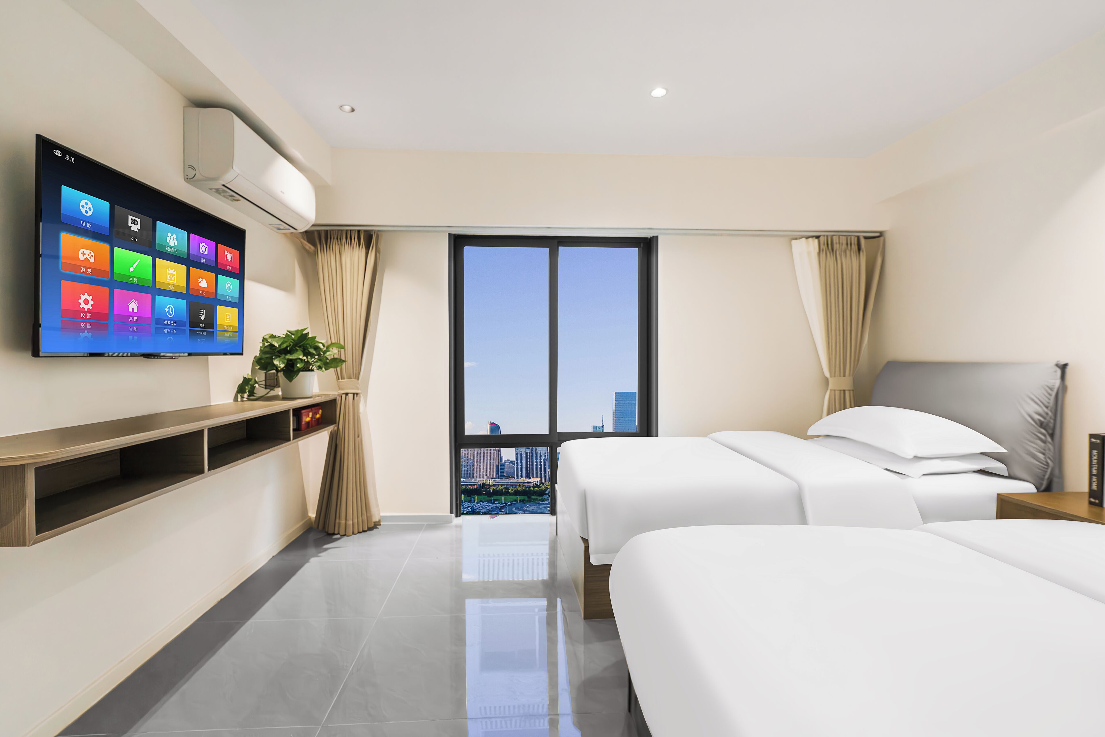 经典双床房 | 免费 WiFi